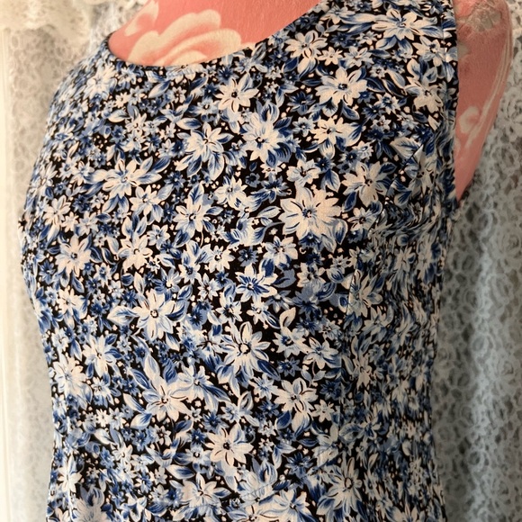 Vintage 90s All That Jazz Dress 8 Midi Cottage Coquette Sleeveless Floral Whims - Picture 3 of 5